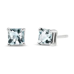 0.8 Carat 14K Solid White Gold Strange Feelings Aquamarine Earrings