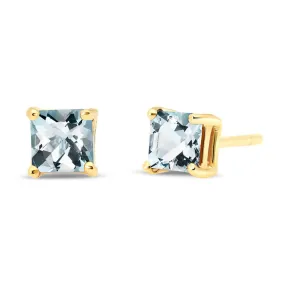 0.8 Carat 14K Solid Yellow Gold Sudden Sail Aquamarine Earrings