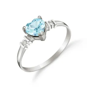 0.98 Carat 14K Solid White Gold Ring Natural Aquamarine Diamond