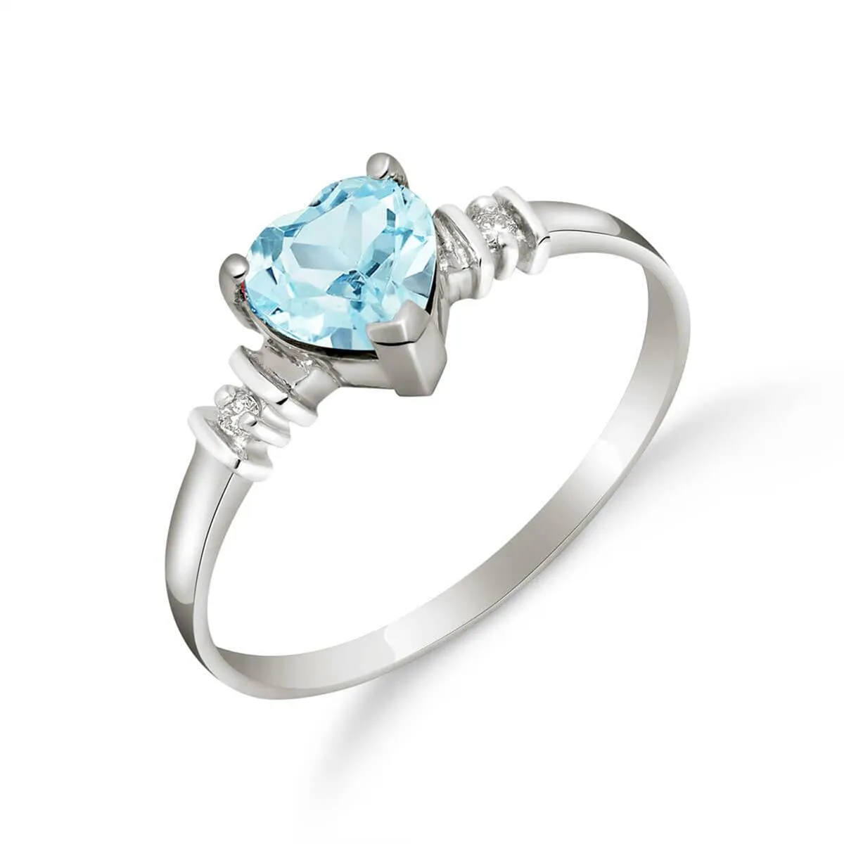 0.98 Carat 14K Solid White Gold Ring Natural Aquamarine Diamond