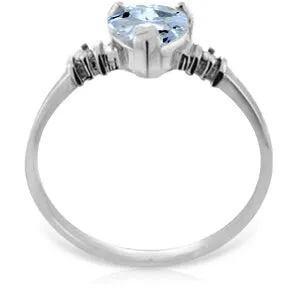 0.98 Carat 14K Solid White Gold Ring Natural Aquamarine Diamond