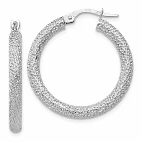 10k White Gold Hinged Hoop Earrings