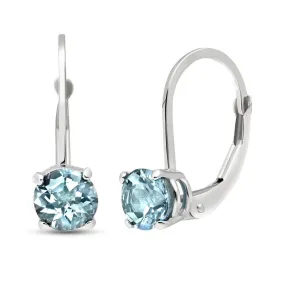 1.2 Carat 14K Solid White Gold Adventure Partner Aquamarine Earrings