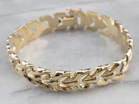 14K Gold Chevron Link Bracelet