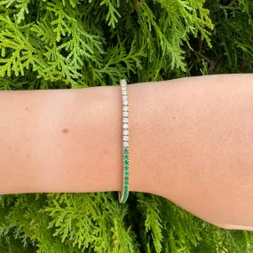 14K GOLD DIAMOND EMERALD LARGE AMELIA BRACELET