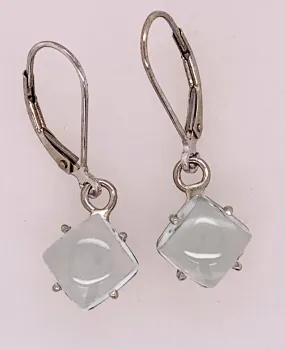 14K White Gold Aquamarine Earrings