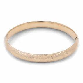 14K Yellow Gold Fashion Filigree Bangle