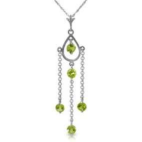 1.5 Carat 14K Solid White Gold Heartstruck Peridot Necklace