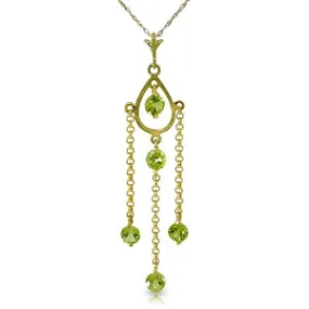 1.5 Carat 14K Solid Yellow Gold O Love Peridot Necklace