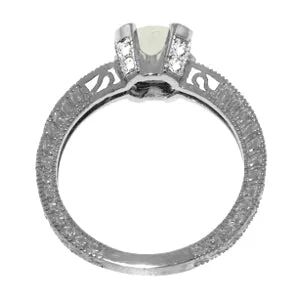 1.8 Carat 14K Solid White Gold Build Tomorrows Aquamarine Diamond Ring