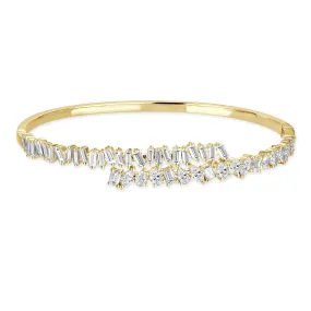 18K Gold & Diamond Mix Fancy Shape Bangle - 2.95ct