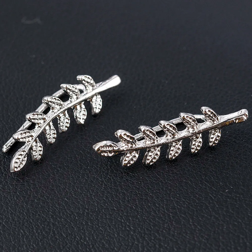 2023 NEW Vintage Exquisite Metal Golden Leaf Hook Earrings Stud Earrings for Women Ear Jewelry cute earrings korean earrings