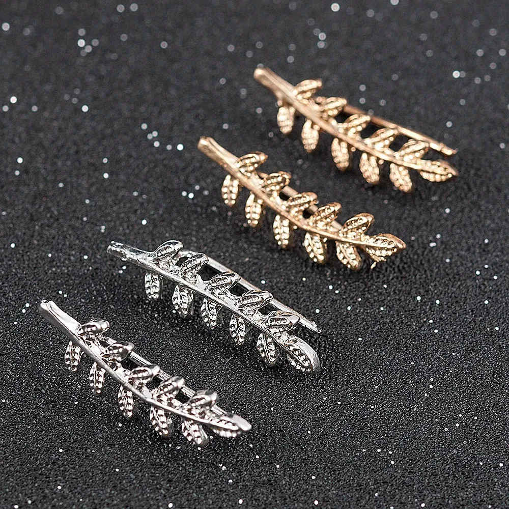 2023 NEW Vintage Exquisite Metal Golden Leaf Hook Earrings Stud Earrings for Women Ear Jewelry cute earrings korean earrings