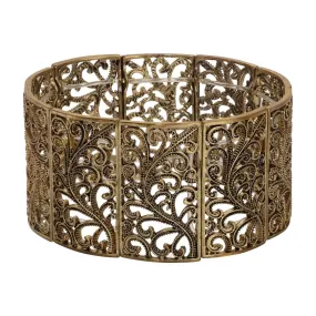 2028 Jewelry Intricate Filigree Wide Stretch Bracelet