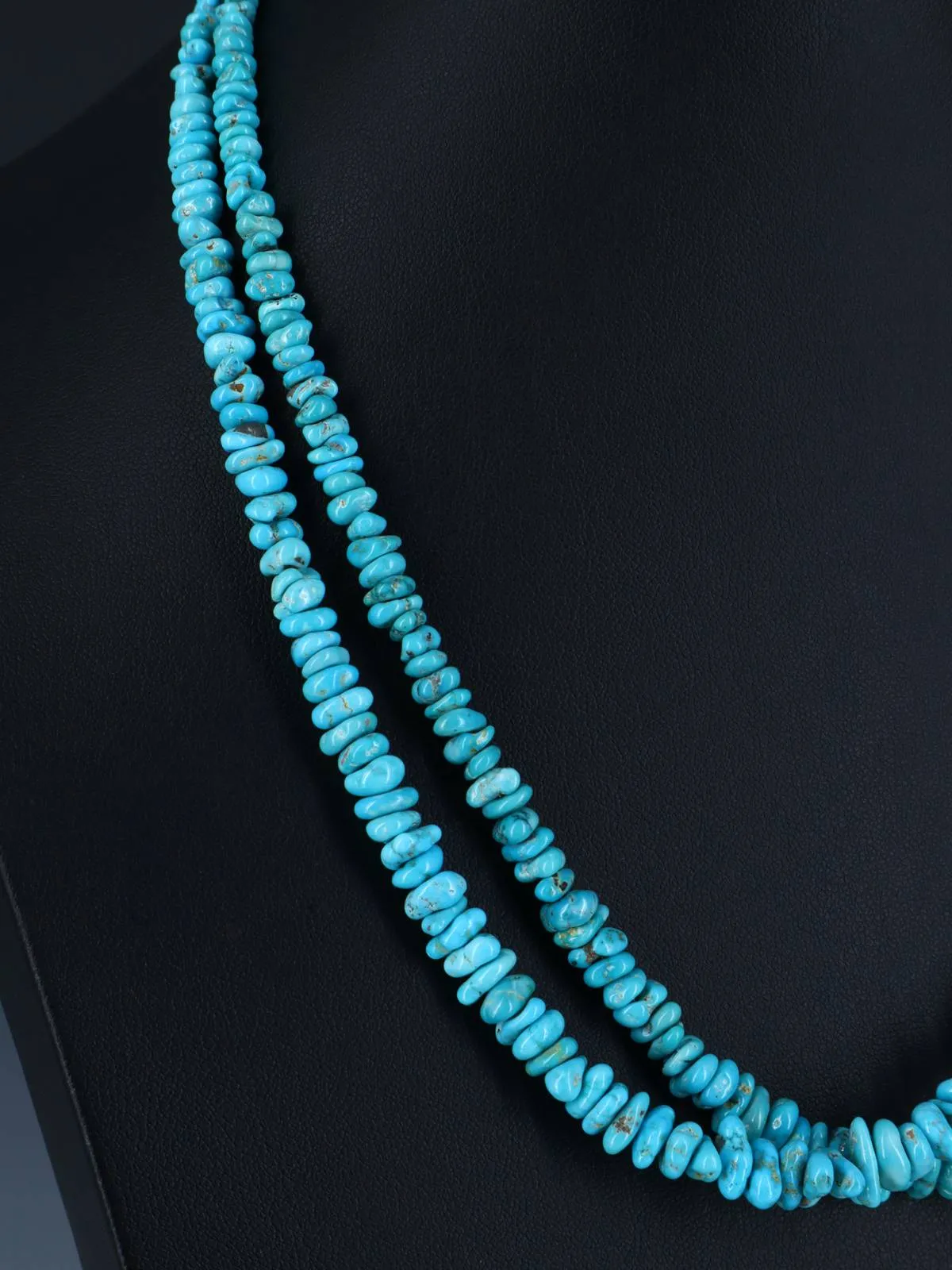 20" Double Strand Cloud Mountain Turquoise Necklace