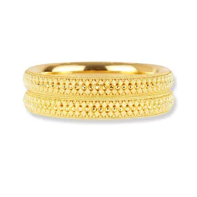 22ct Gold Set of Two Bangles with Filigree Work in Comfort Fit Finish B-8547