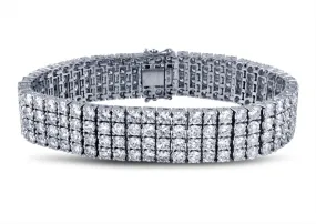 26.65ct t.w. Four Row Diamond Pave Statement Bracelet