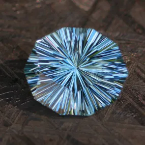 3 Carat Aquamarine Long Decagon - 10.8x9.1mm, Fantasy Cut