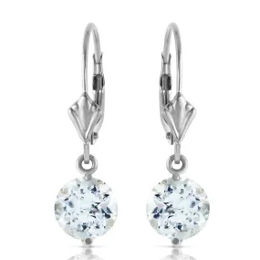 3.1 Carat 14K Solid White Gold Complacency Aquamarine Earrings