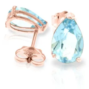 3.15 Carat 14K Solid Rose Gold Allure Aquamarine Stud Earrings