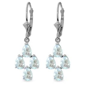 3.9 Carat 14K Solid White Gold Attain Goodness Aquamarine Earrings