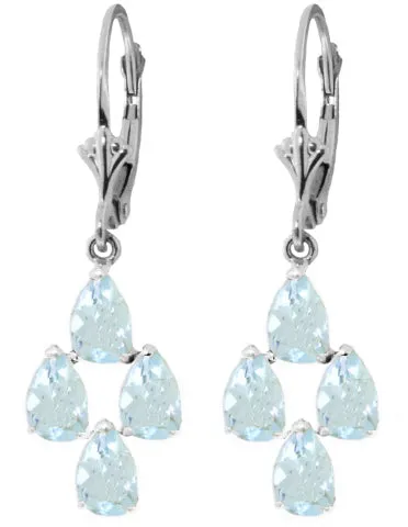 3.9 Carat 14K Solid Yellow Gold First Love Aquamarine Earrings