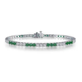 6.0 CTW Lab-Grown Emerald Tennis Bracelet