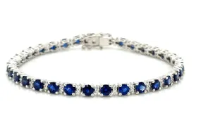 7.23ct tw Royal Blue Sapphire & Diamond Fancy Bracelet