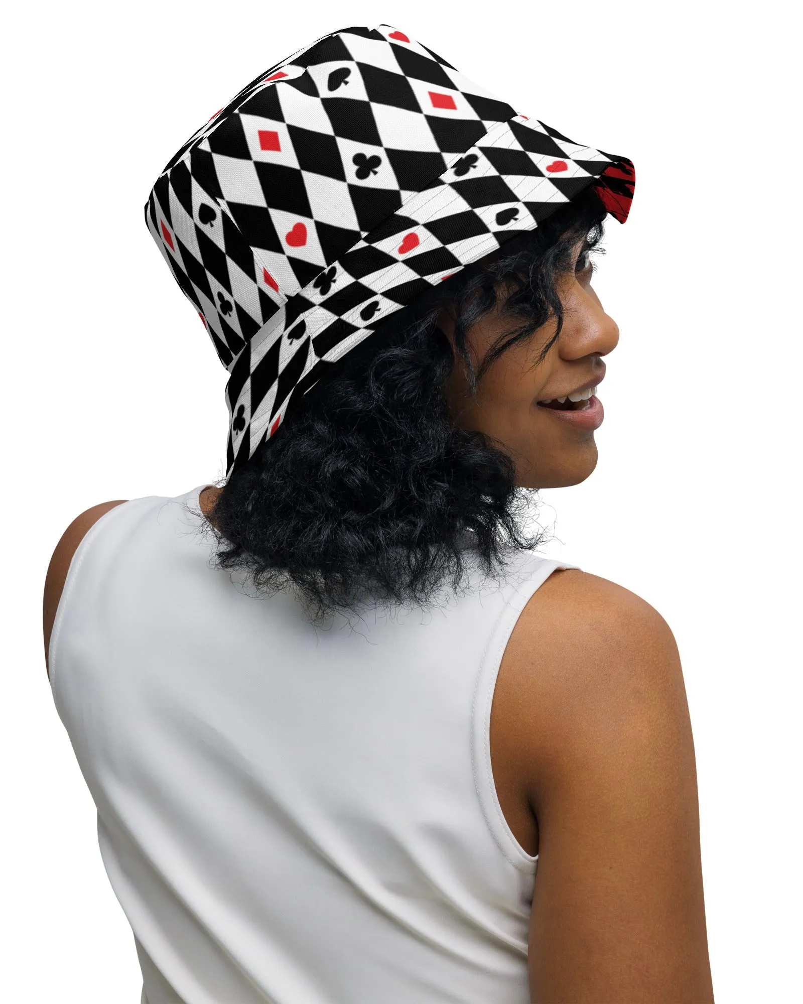 Ace Of Hearts / House Of Cards Reversible Bucket Hat