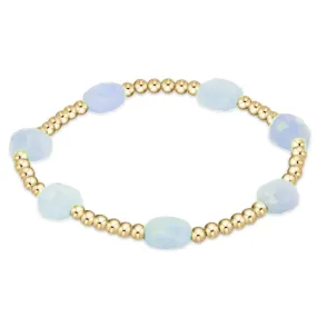 Admire Gold 3mm Bead Bracelet - Aquamarine