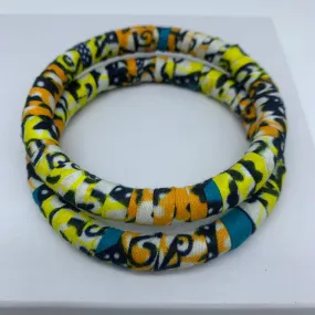 African Print Bangle-Yellow Variation 3