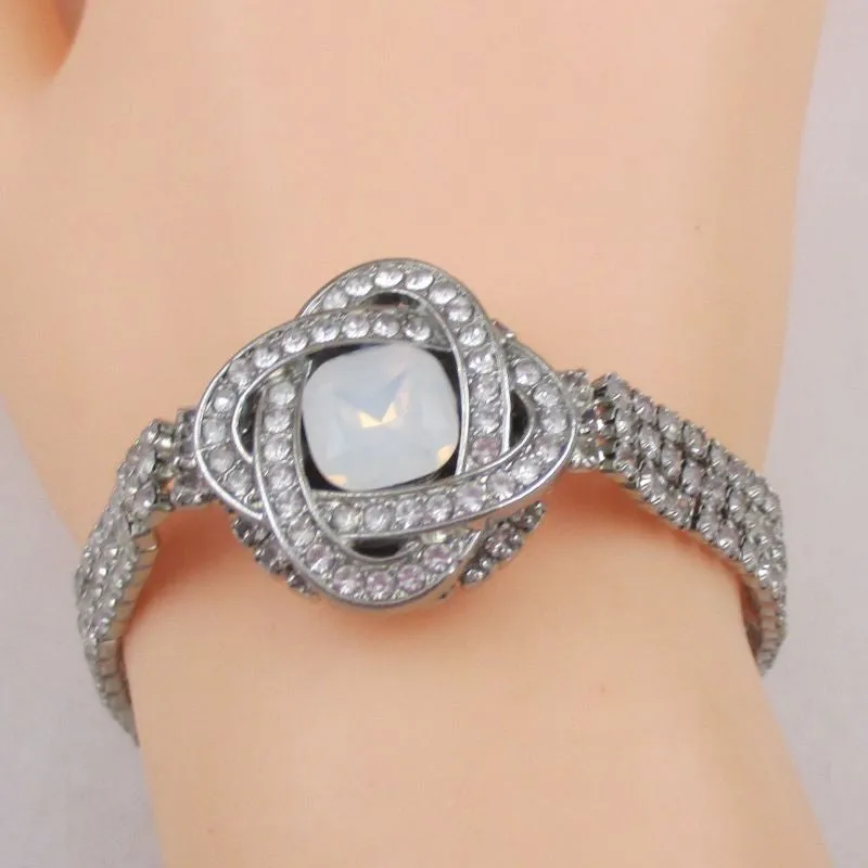 Alabaster Crystal & Rhinestone Woman's Fashion Bracelet