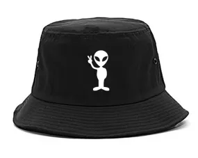 Alien Peace Sign Chest Mens Bucket Hat