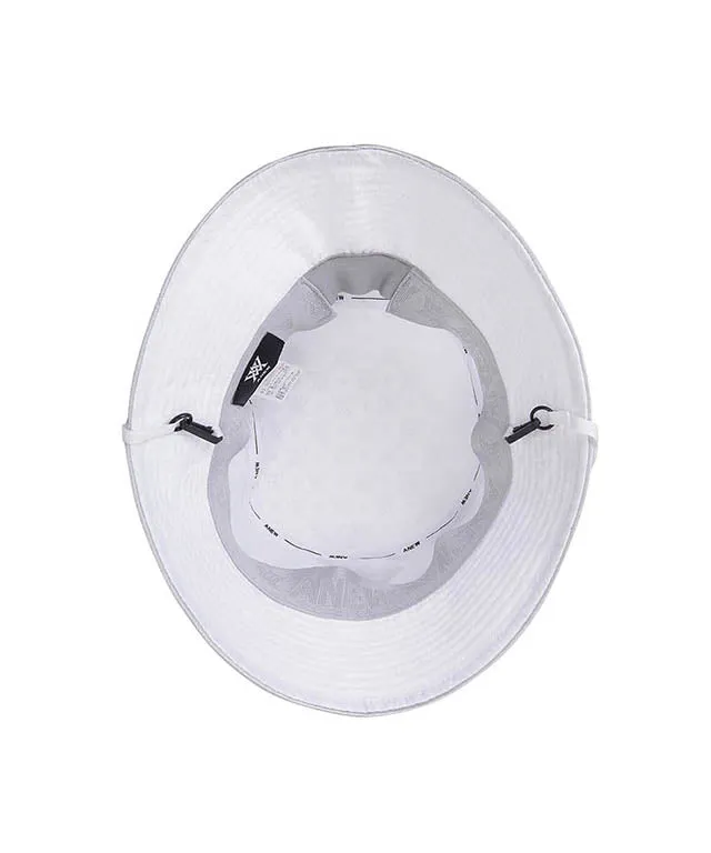 ANEW Monogram Round Taping Bucket Hat - White