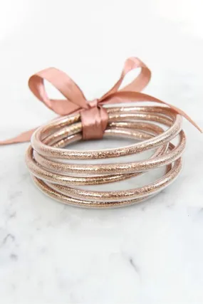 Apricot Glitter Bowknot Layered Jelly Bracelet