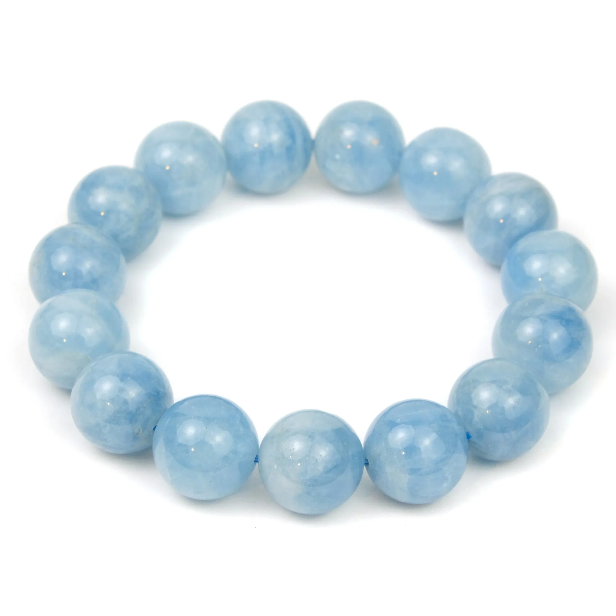 Aquamarine 14.5mm Stretch Bracelet