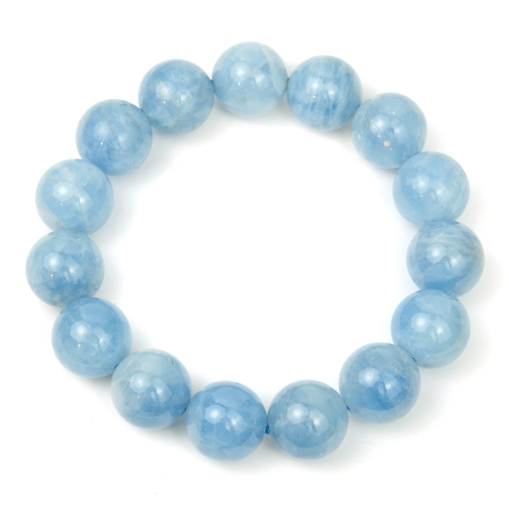 Aquamarine 14.5mm Stretch Bracelet