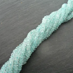 Aquamarine 3-3.5mm Faceted Rondelles 15" Strand