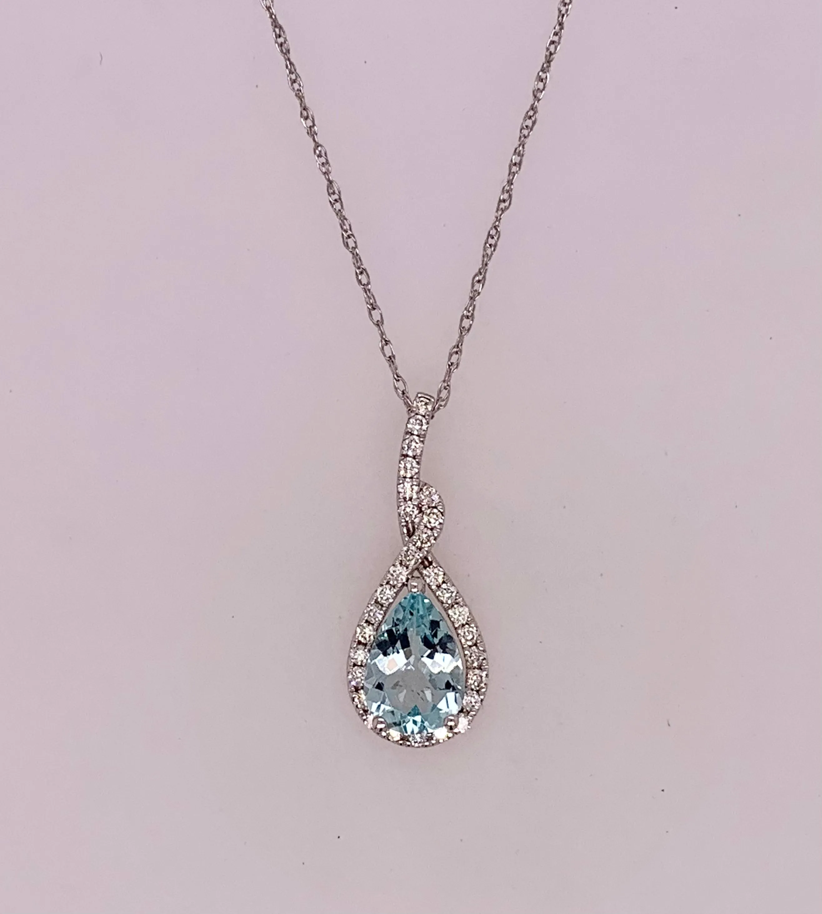 Aquamarine & Diamond Pendant