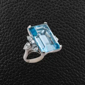 Aquamarine & Diamond Ring