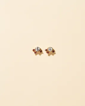 Aquamarine & Garnet Earrings