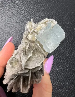 Aquamarine in Muscovite matrix cluster 136grams