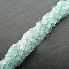 Aquamarine Plain 3x5mm Rectangle Beads 15" Strand