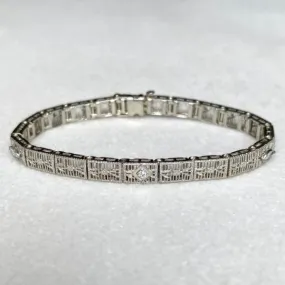 Art Deco Filigree Diamond Bracelet