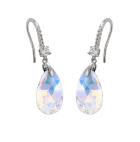 Aurora Borealis Teardrop Pave Swarovski Crystal Earrings