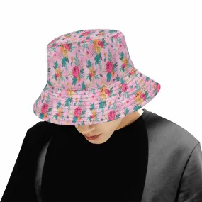 Australian Floral Pink  Unisex Summer Single-Layer Bucket Hat