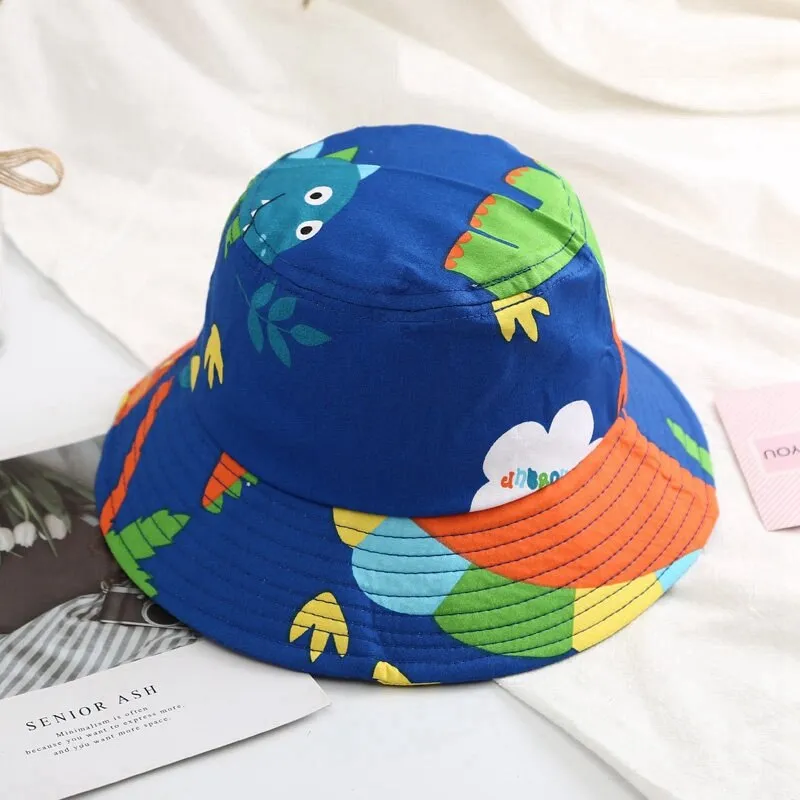 Baby Bucket Hat Children's Summer Caps for Boys Dinosaur Print Panama Hat Children Fisherman Caps Girls Beach Cap Casquette