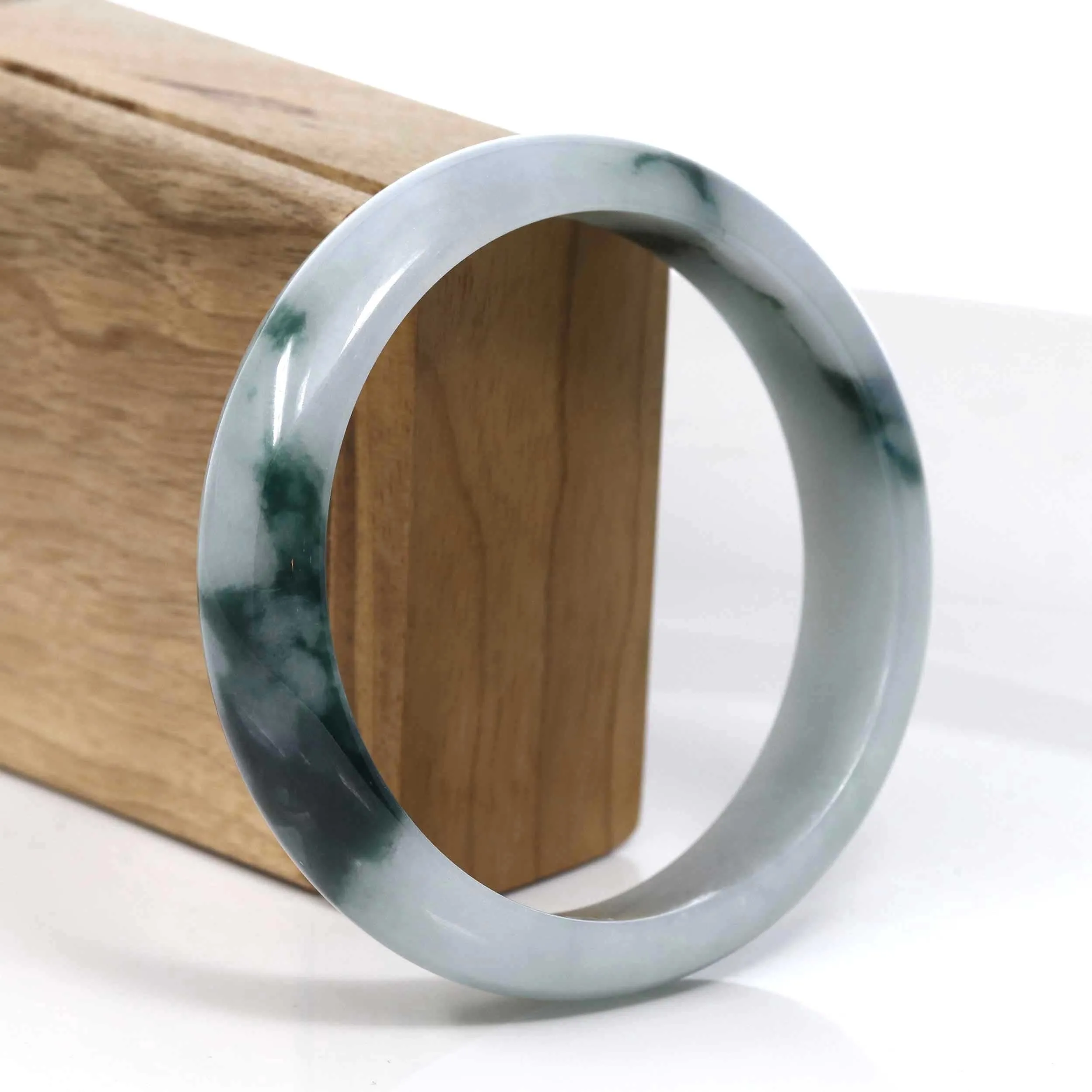 Baikalla Blue-Green Classic Real Jadeite Jade Bangle Bracelet (63.48mm) #396