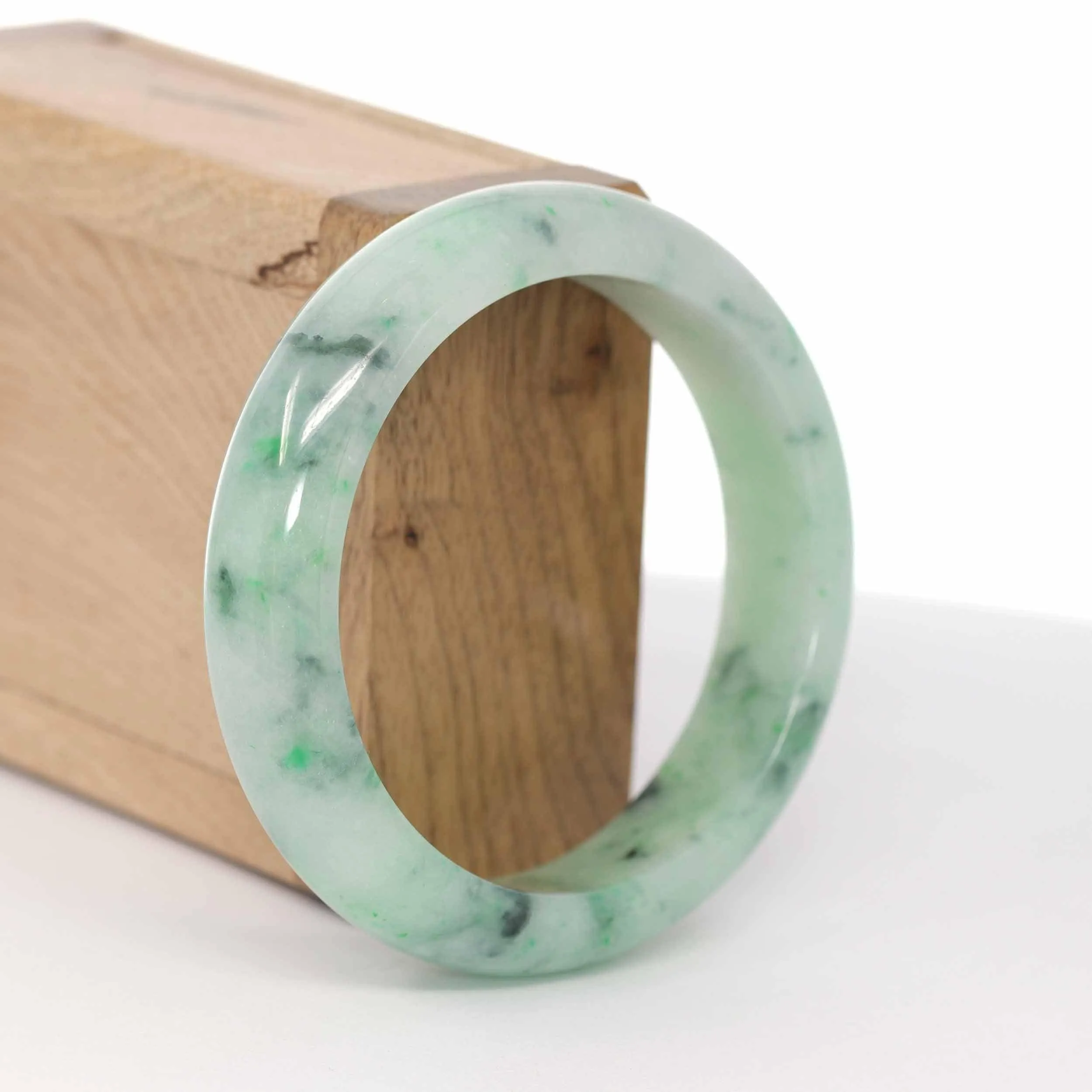 Baikalla "Classic Bangle" Green Natural Burmese Jadeite Jade Bangle ( 56.33mm ) #592