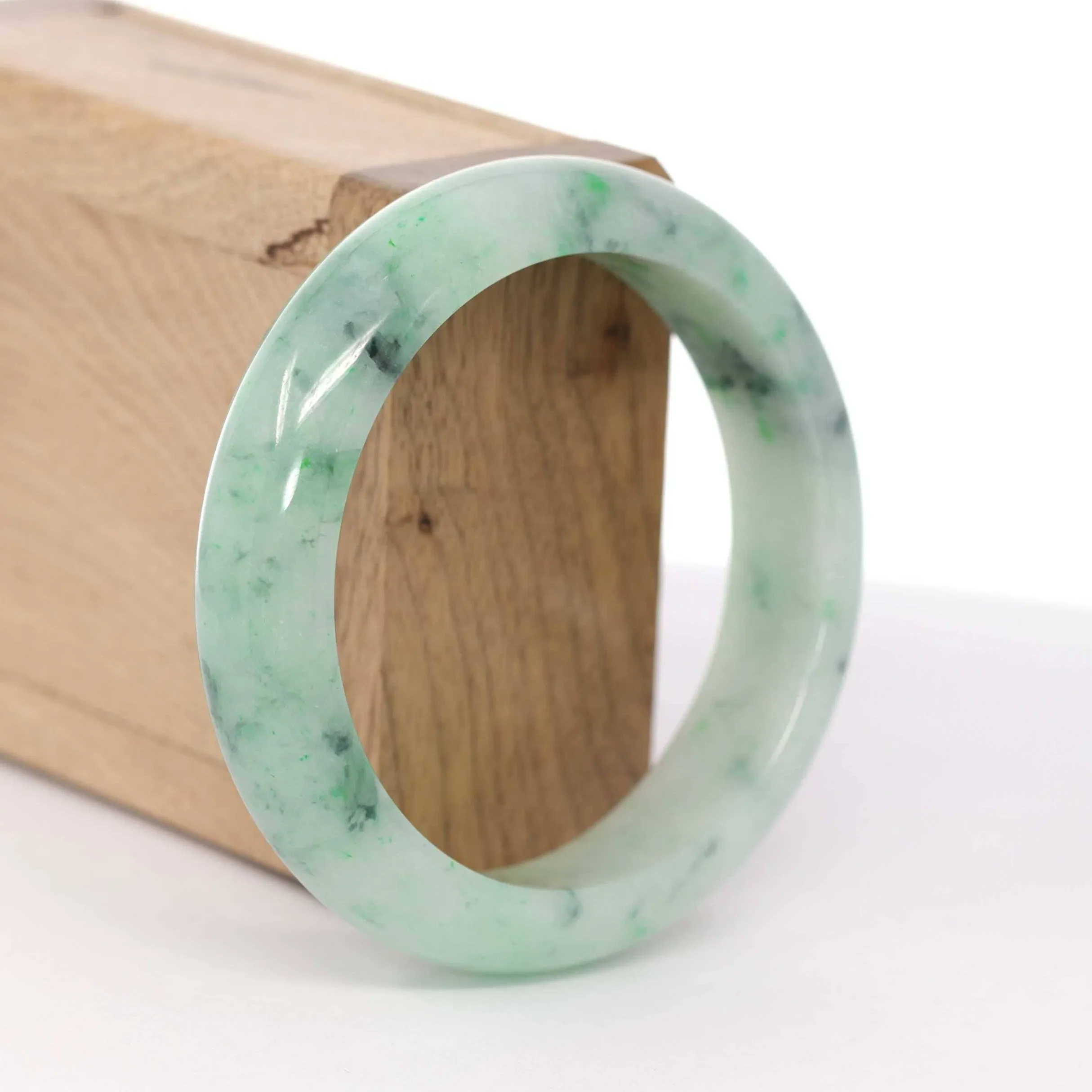 Baikalla "Classic Bangle" Green Natural Burmese Jadeite Jade Bangle ( 56.33mm ) #592